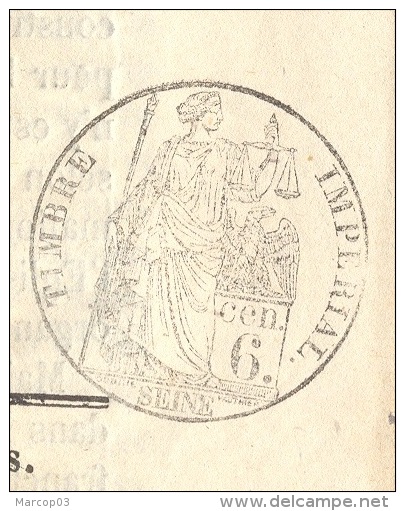 JOURNAL L´ESPERANCE Complet Du 21 Novembre 1856 Timbre Humide 6 C Noir  SEINE(fiscal) SUP - 1849-1876: Période Classique