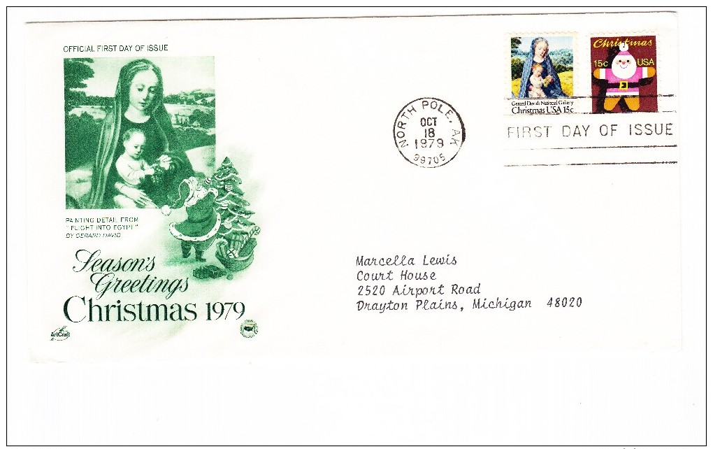 1979 USA Christmas First Day Cover - 1971-1980