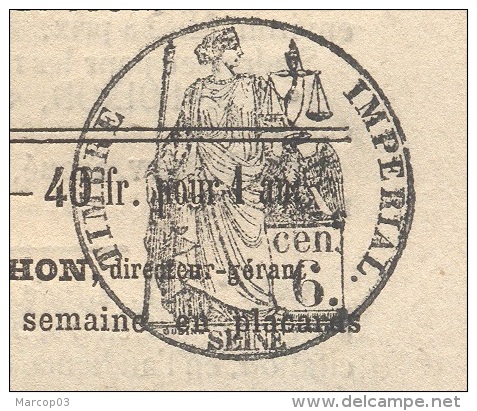 JOURNAL AFFICHES PARISIENNES Complet Du 10 Janvier 1862 Timbre Humide 6 C Noir  SEINE(fiscal)+ Légalisation SUP - 1849-1876: Periodo Classico