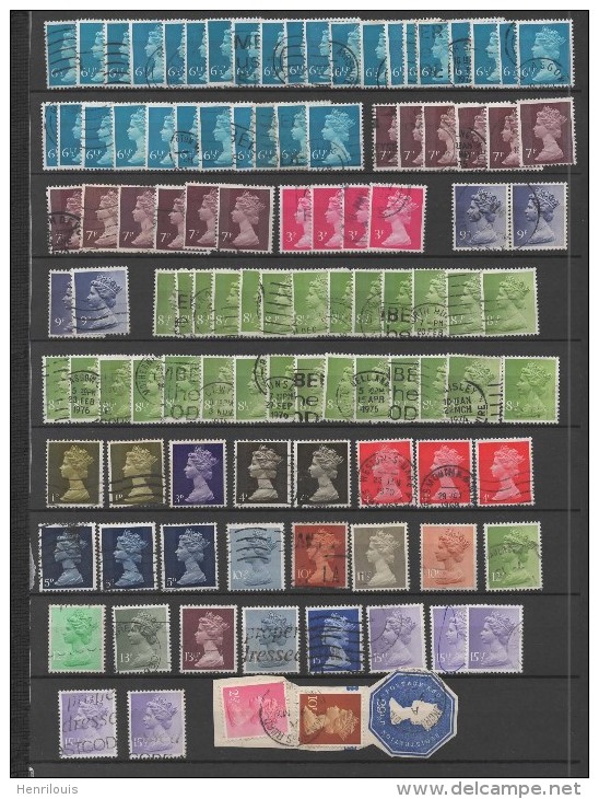 Vrac De Timbres Anglais De Séries Courantes Années 70 ( Ref 2286 ) Voir 2 Scans - Mezclas (max 999 Sellos)