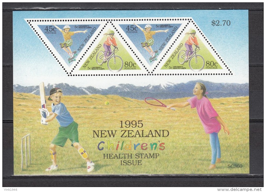 New Zealand 1995,4V In Block,skateboarden,cycling,fietsen,radfahren,vélos De Route,ciclismo,MNH/Postfris(L2160) - Skateboard