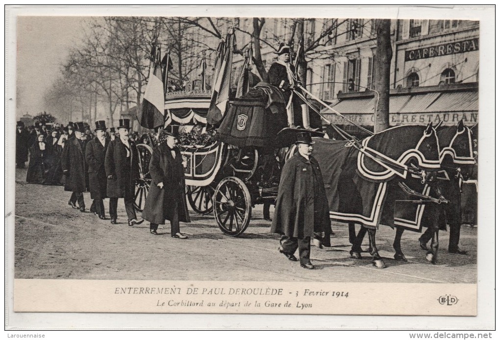 75012 PARIS Enterrement De Paul Déroulède - 3 Février 1914 Le Corbillard Au Départ De La Gare De Lyon - Arrondissement: 12