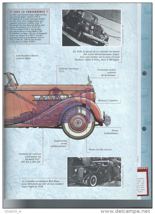 Fiche Packard Super Eight (1937) - Un Siècle D'Automobiles (Edit. Hachette) - Auto's