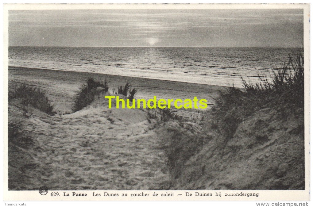 CPA DE PANNE  LA PANNE LES DUNES AU COUCHER DE SOLEIL - De Panne