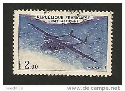 N° 38 PA38 Poste Aérienne  Noratlas, 2 F 00 Variété Blanc Sous La Queue   Oblitéré 1960/1964 France - Gebruikt