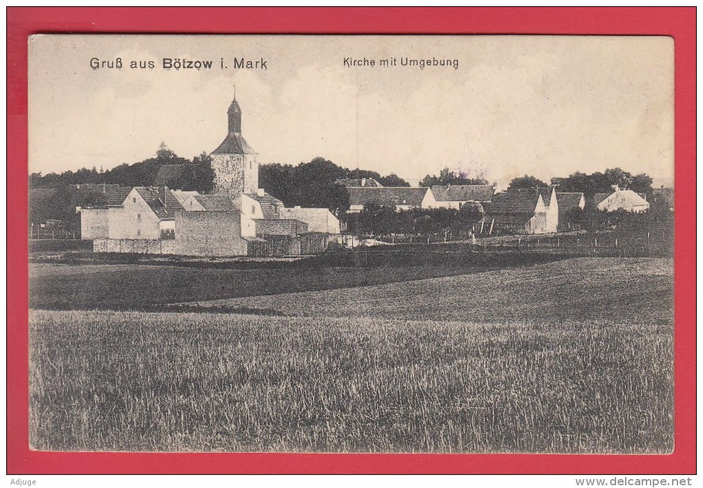 CPA * BÖTZOW  * Années 1915 * Gruss Aus Bötzow * Kirche Mit Umgebung * Verl. Joh. Lindenberg, Rathenow =>SCAN R/V - Velten