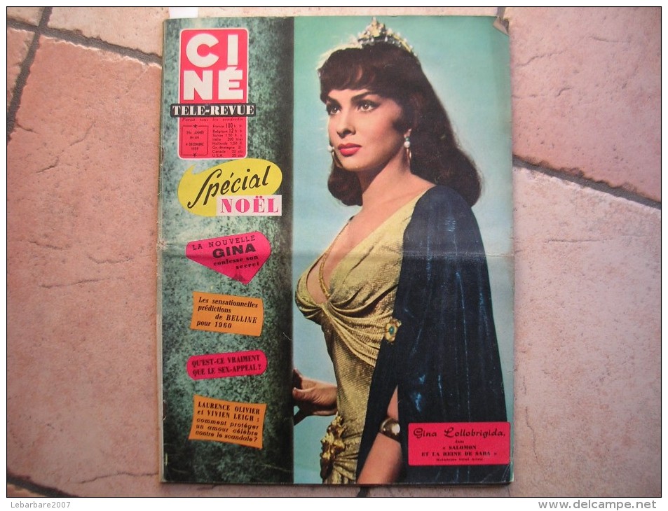 CINE REVUE N° 49  ( DECEMBRE -1959 ) GINA LOLLOBRIGIDA - GEORGES BRASSENS - Dos: MARTINE CAROL - Film