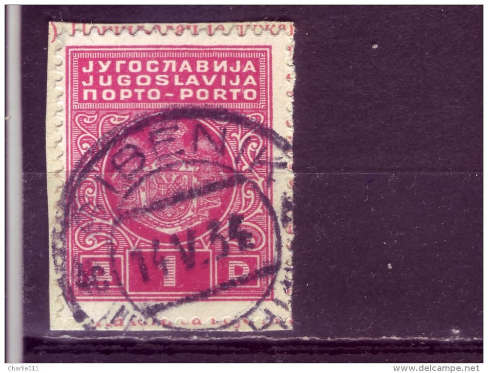 PORTO-COAT OF ARMS-1 DIN-TYPE II-POSTMARK-ŠIBENIK-CROATIA-YUGOSLAVIA-1931 - Portomarken