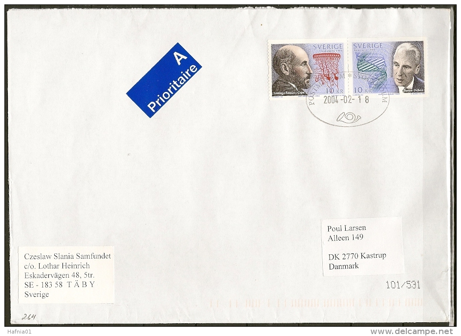 Czeslaw Slania. Sweden 2003. Ordinary Mail Sent To Denmark.  Special Cancel. - Cartas & Documentos