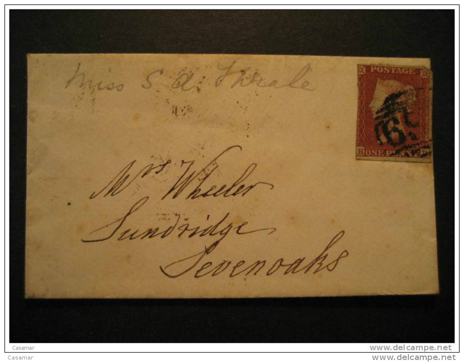 GB UK Sevenoaks 1848 ? One Penny H P ? + 2 Cancels Cover England Great Britain United Kingdom - Lettres & Documents