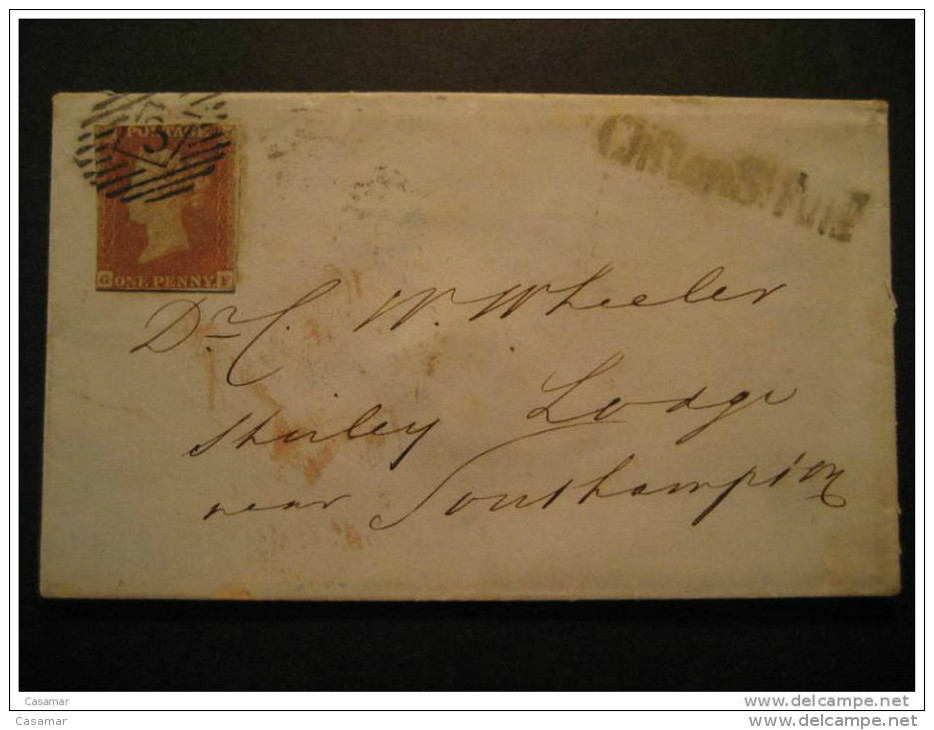GB UK Clifton St Fins ? Southampton 1847 1848 ? One Penny G F + 4 Cancels Cover England Great Britain United Kingdom - Cartas & Documentos