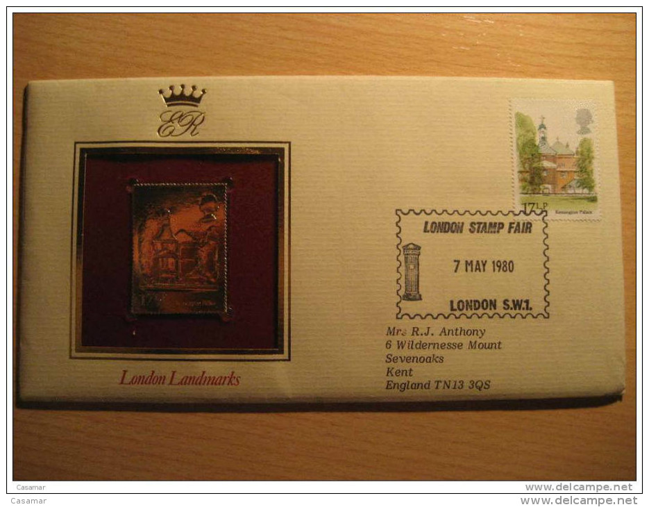 GB UK London Landmarks Opera Music Palace Court Memorial 5 Fdc Gold Stamps Cancel Cover - Unclassified