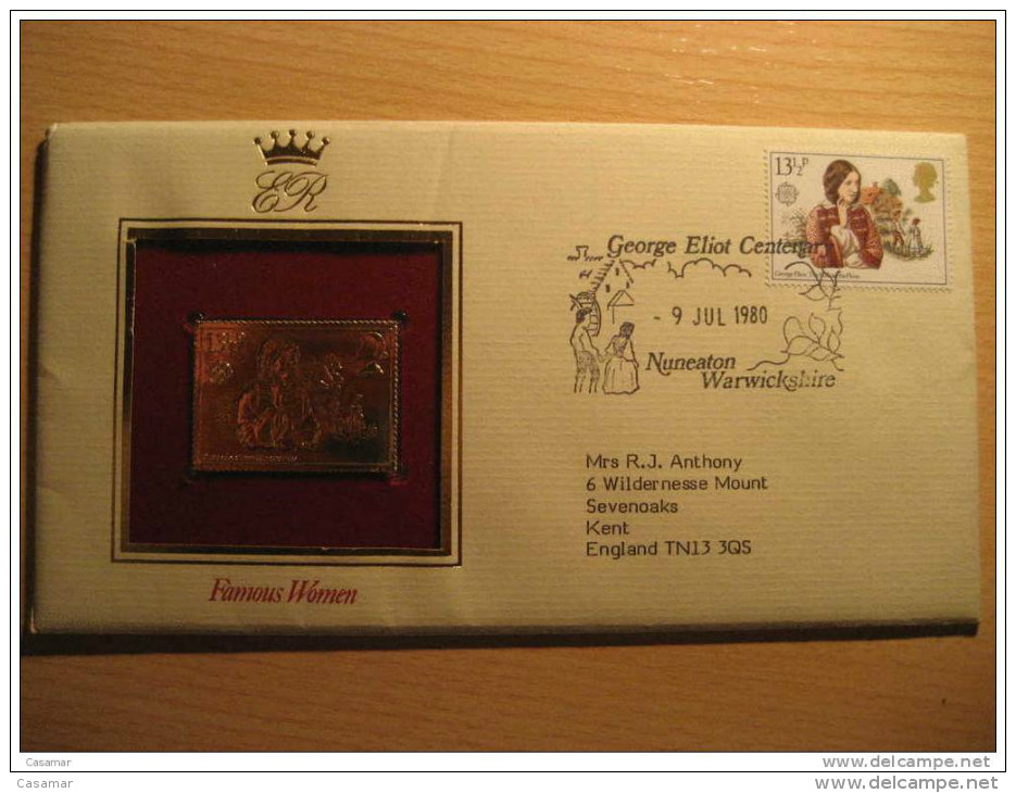 GB UK Chelsea London Warwickshire W. Yorks Yorkshire Famous Women 4 Fdc Gold Stamps Cancel Cover - Unclassified