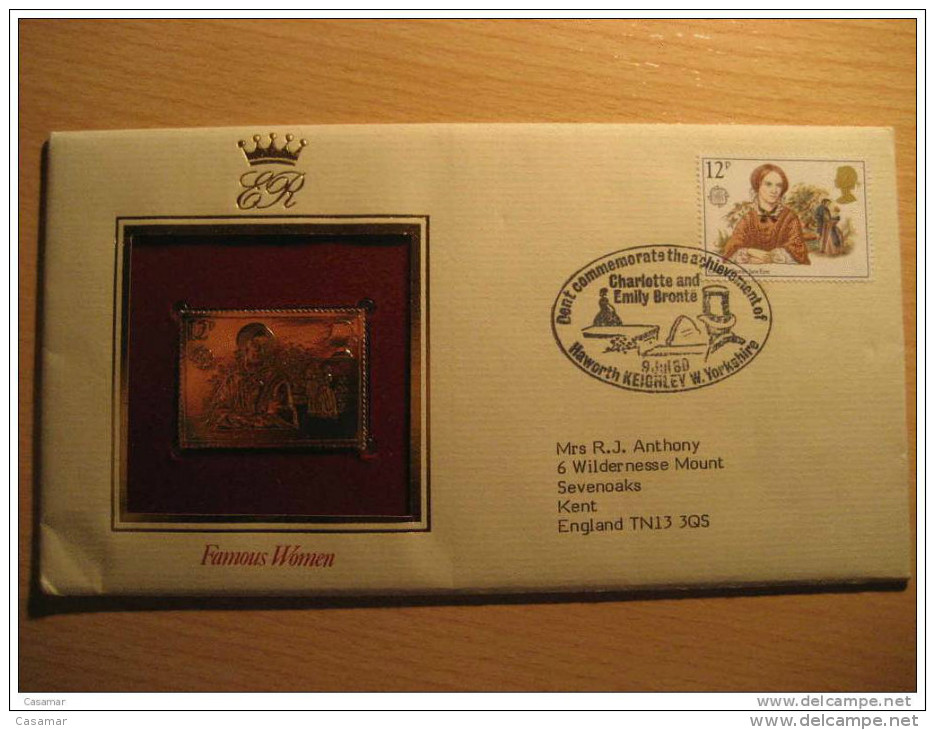 GB UK Chelsea London Warwickshire W. Yorks Yorkshire famous women 4 fdc gold stamps cancel cover