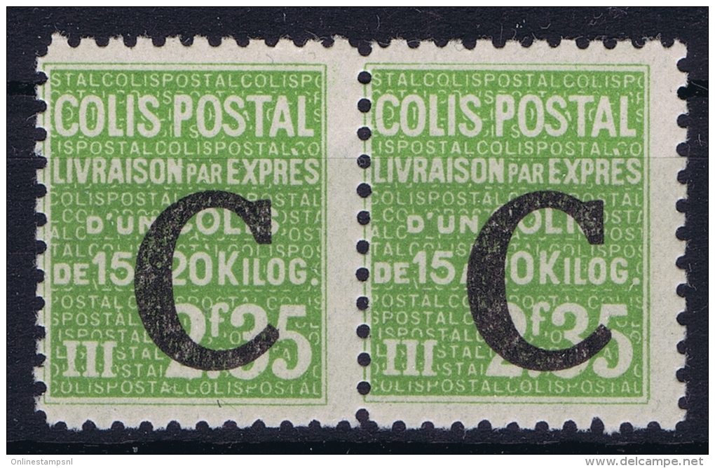 France: Colis Postale Yv Nr 142 MNH/**/postfrisch/neuf Paire - Mint/Hinged
