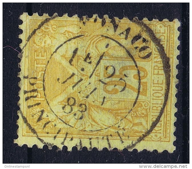 Monaco, Timbre De France 1883  25 C Bistre, Has A Thin Spot - ...-1885 Prephilately