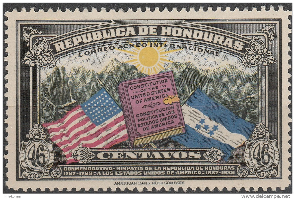 HONDURAS 347 "150 Jahre Verfassung Der Vereinigten Staaten" MNH / ** / Postfrisch - Honduras