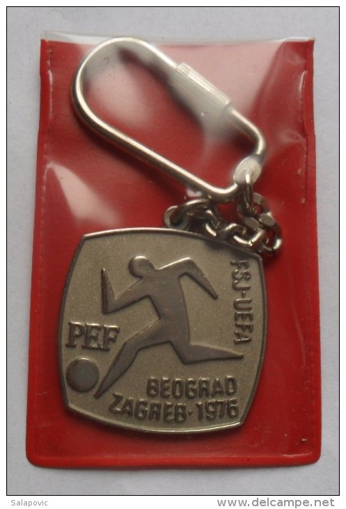 PENDANT PEF 1976 UEFA - FSJ ( European Football Championship Championnat D´Europe ) BEOGRAD - ZAGREB - Kleding, Souvenirs & Andere