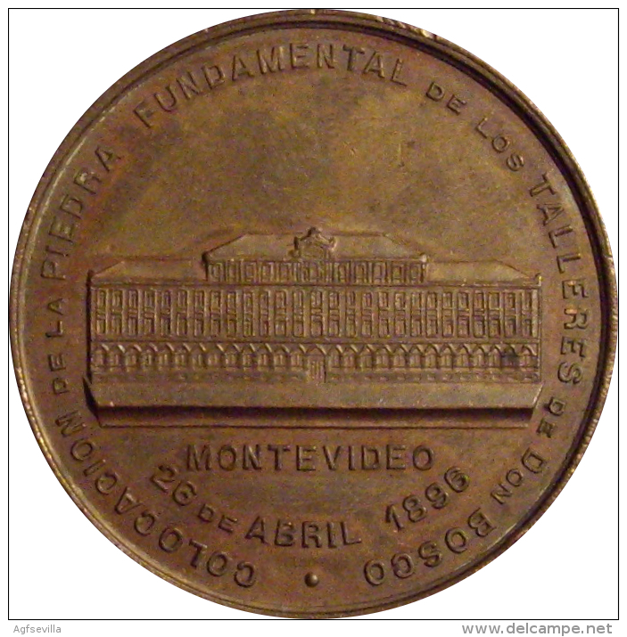 URUGUAY. MEDALLA TALLERES DON BOSCO. MONTEVIDEO. 1.896 - Gewerbliche