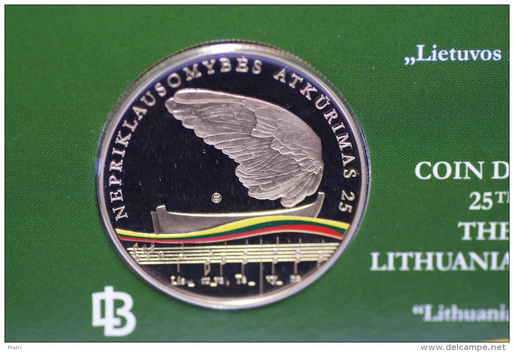 Lithuania 5 Euro 2015 25th Anniversary Of The Restoration Of Lithuania's Independence - Litauen