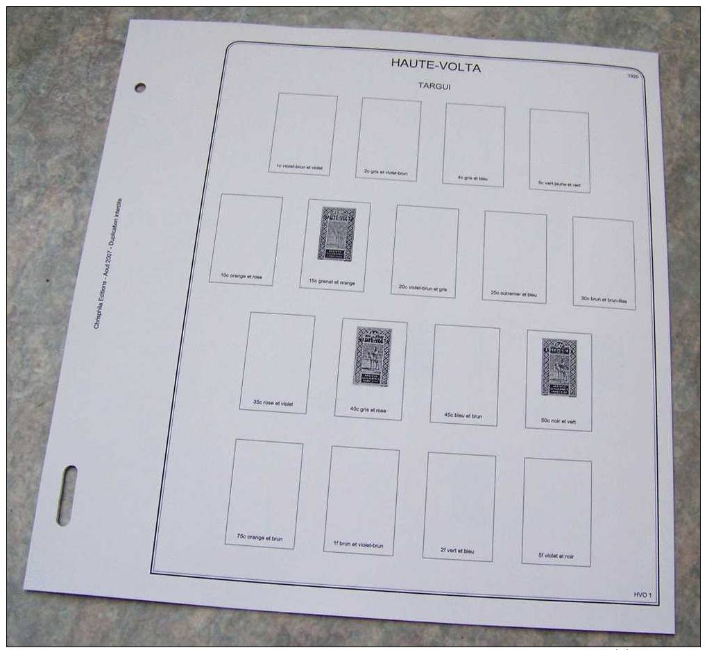 Feuilles Album HAUTE-VOLTA (5 Feuilles) Avec Page De Garde (Qualité Professionnelle) - Pre-Impresas