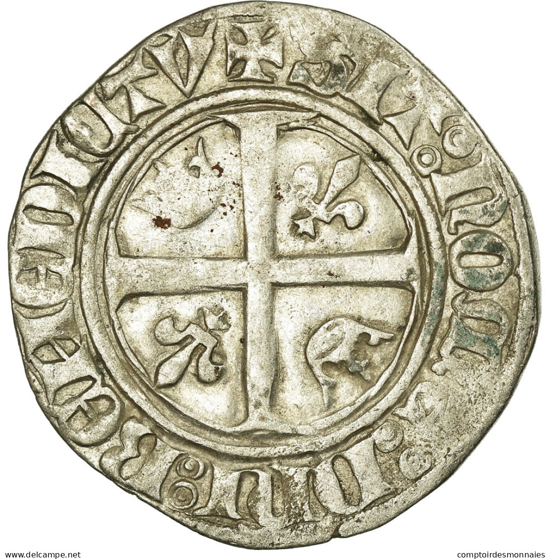 Monnaie, France, Blanc, TTB, Billon, Duplessy:377 - 1380-1422 Charles VI Le Fol