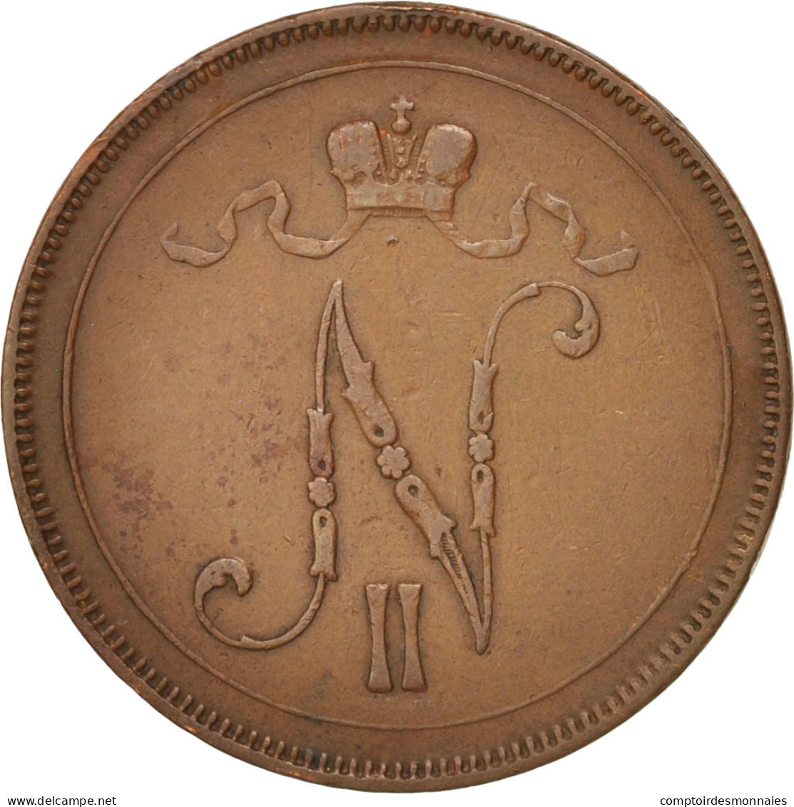 Monnaie, Finlande, Nicholas II, 10 Pennia, 1897, TTB, Cuivre, KM:14 - Finlande