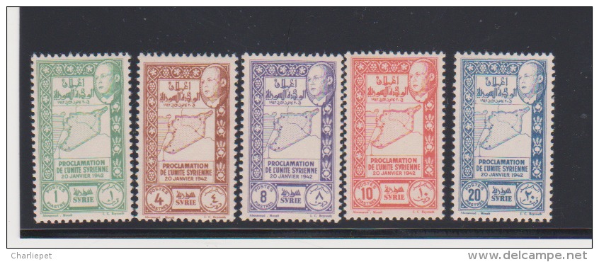 Syria 1944 Scott # 288-292,United Syria  MH Catalogue $20.00 - Syria