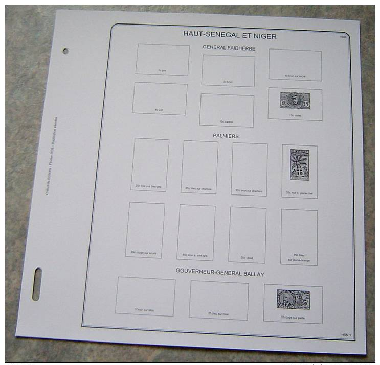 Feuilles Album HAUT-SENEGAL ET NIGER (3 Feuilles) Avec Page De Garde (Qualité Professionnelle) - Pre-Impresas
