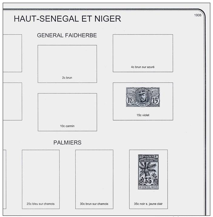 Feuilles Album HAUT-SENEGAL ET NIGER (3 Feuilles) Avec Page De Garde (Qualité Professionnelle) - Pré-Imprimés