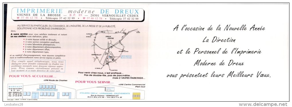 CALENDRIER 1996  FORMAT A4  = DREUX TRAMWAY Rue Du Palais De Justice Vers 1910  Bien Animé  "Classeur" - Groot Formaat: 1991-00