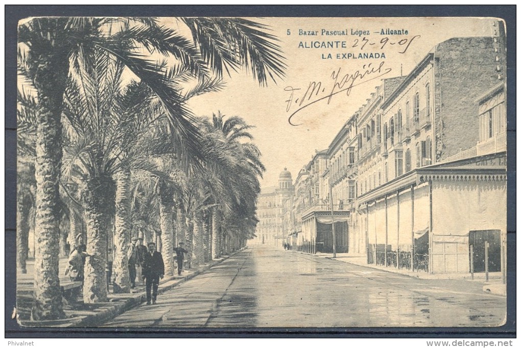 1905 , ALICANTE , TARJETA POSTAL CIRCULADA A LA COCHINCHINA , LLEGADA MAL . SAIGON CENTRAL / COCHINCHINE, RARO DESTINO - Cartas & Documentos
