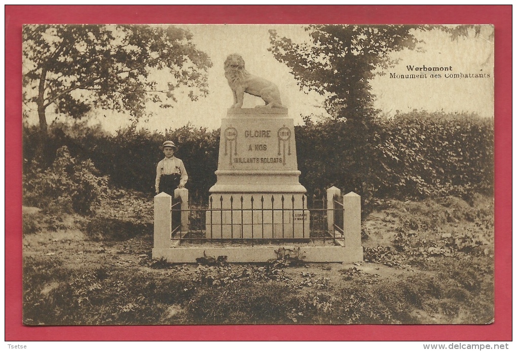 Werbomont - Monument Des Combattants, Personnage - 1937 ( Voir Verso ) - Ferrières