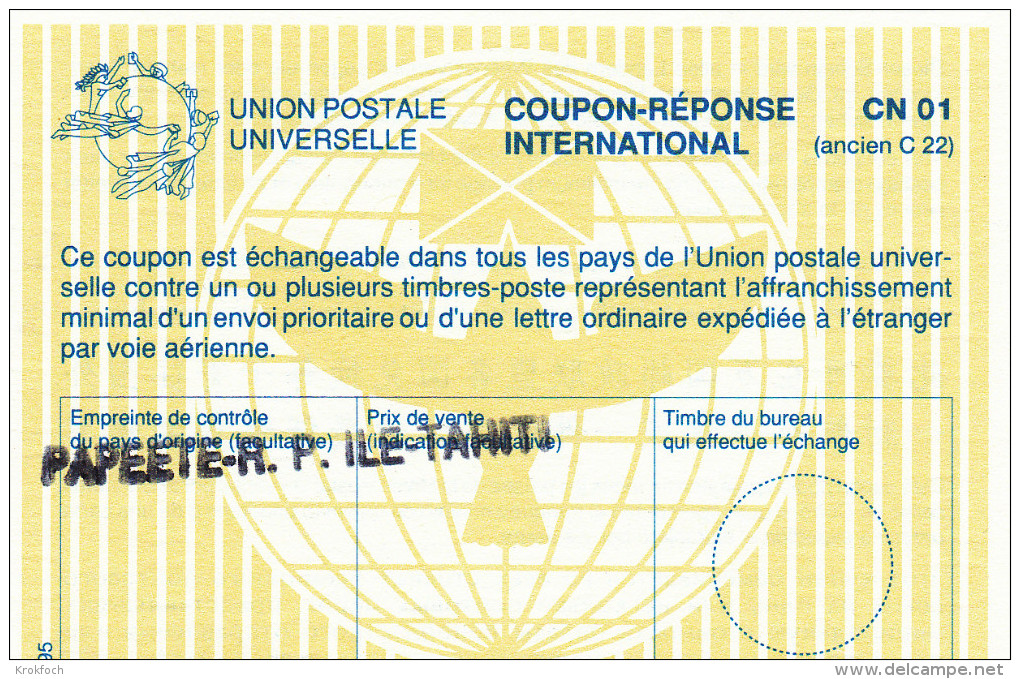 Polynésie Papeete Tahiti - Coupon-réponse Type Lausanne 04.95 - IRC CRI IAS - - Antwoordbons