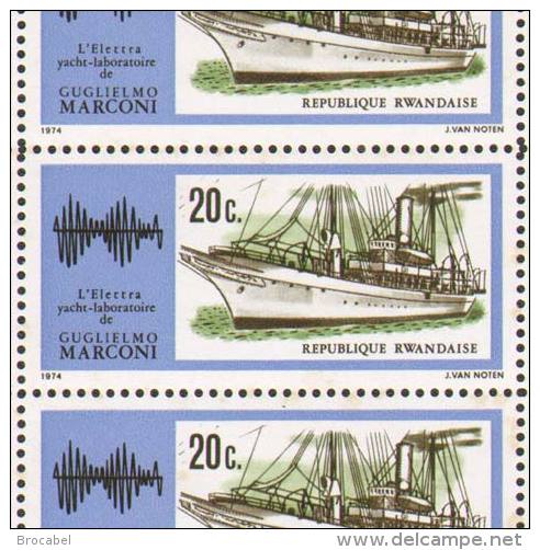 Rwanda 0586**  20c Marconi L´élettra Yacht-laboratoire - Feuille / Sheet De 25 MNH - Ungebraucht