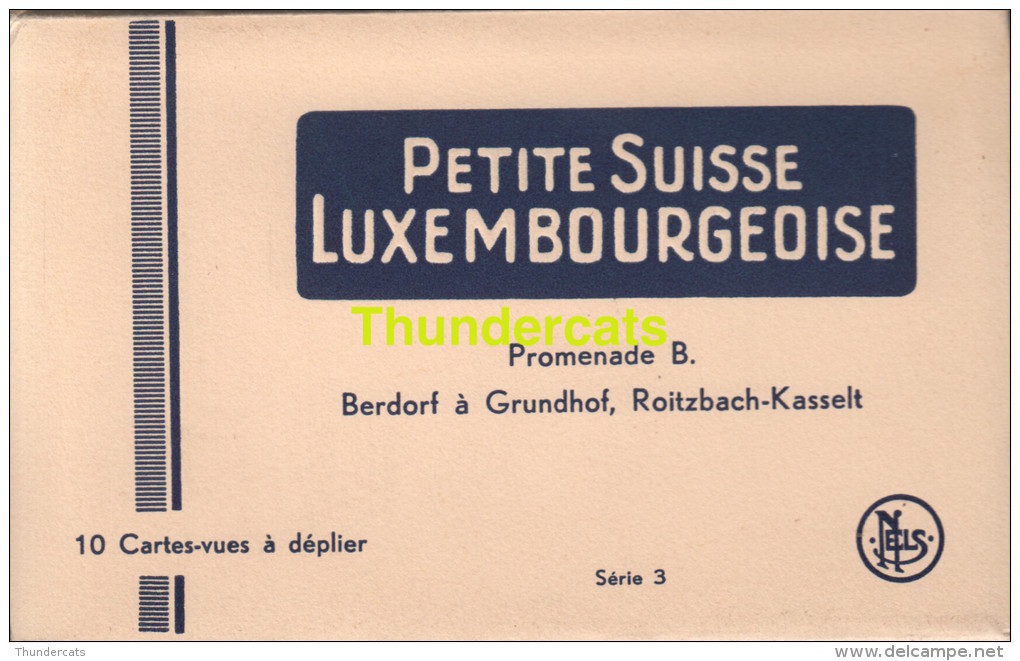 CPA CARNET  PETITE SUISSE LUXEMBOURGEOISE PROMENADE B BERDORF A GRUNDHOF ROITZBACH KASSELT - Berdorf