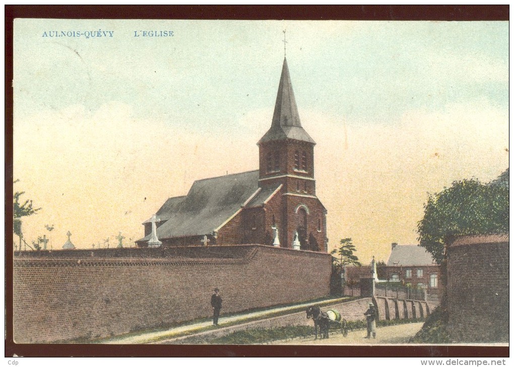 Cpa Aulnois Quevy   église - Quévy