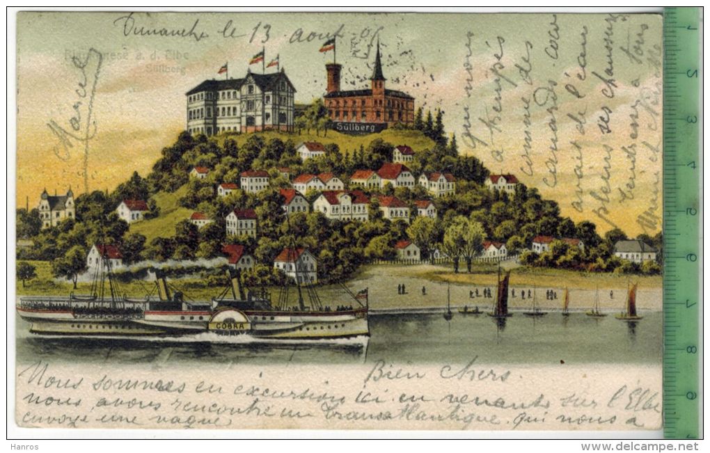 Blankenese A. D. Elbe, Süllberg, 1905, Verlag: Glückstadt & Münden, Hamburg ,  Postkarte, Frankatur,  Stempel, - Blankenese