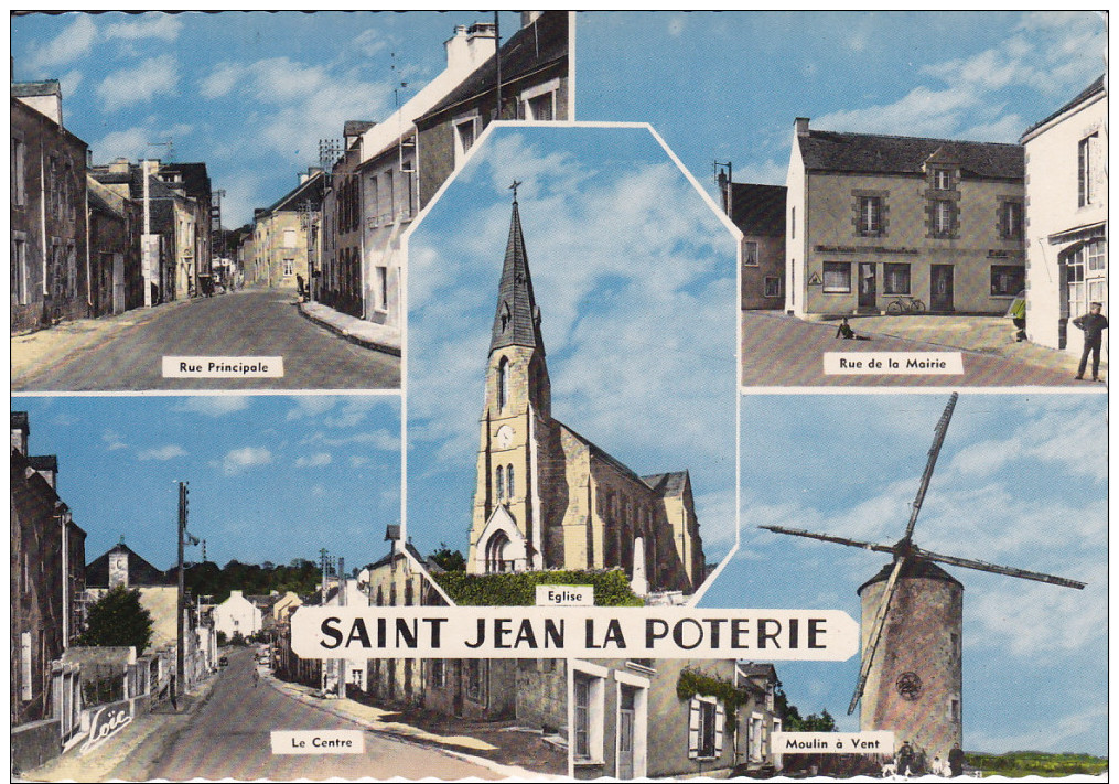 SAINT JEAN La POTERIE - Rue Principale, Rue De La Mairie, Le Centre, Église, Moulin à Vent (GTw-c743) - Allaire