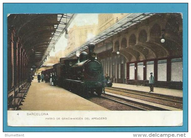 CPA 4 - Beau Plan D'un Train En Gare De BARCELONE - Paseo De Gracia-Andén Del Apeadero Espagne - Barcelona