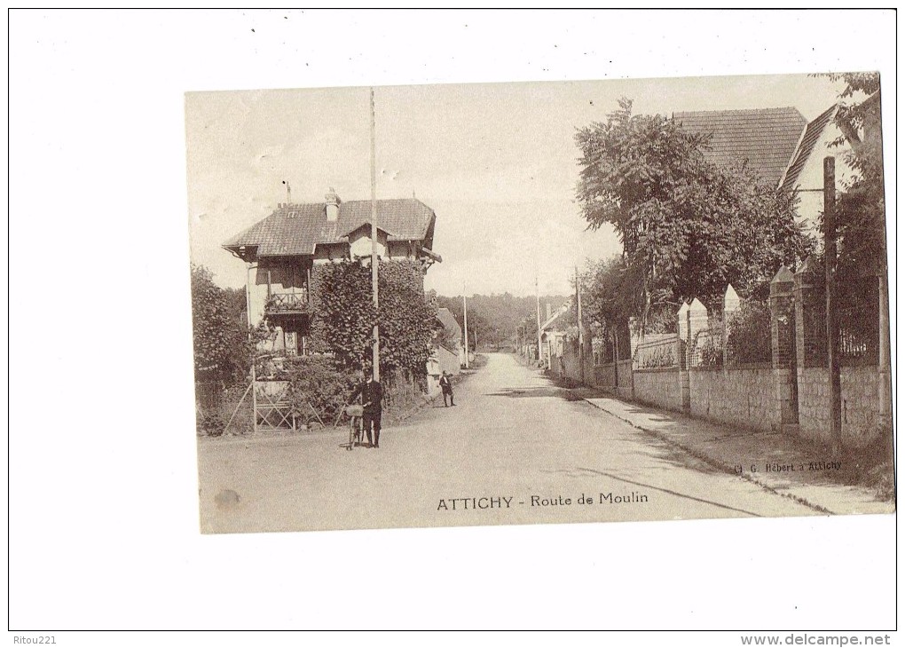 60 - ATTICHY - Route De Moulin - Animation Facteur ? Vélo Bicyclette - 1946 - Attichy