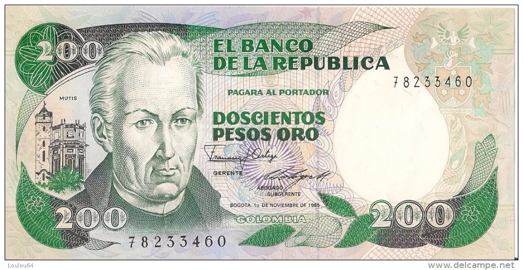 Billets - Colombie - 200 Pesos Oro - 1985 -  Neuf - Non Circulé - - Colombie