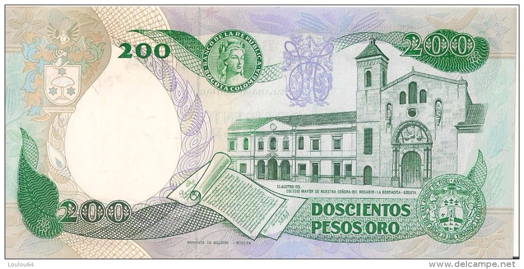 Billets - Colombie - 200 Pesos Oro - 1985 -  Neuf - Non Circulé - - Colombie
