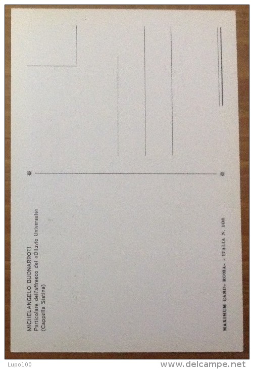 Cartolina Maximum Card 108 - Michelangelo Buonarroti - Particolare Affresco Del Diluvio Universale - Oggetti D'arte