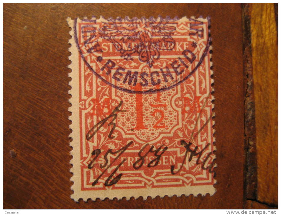 PREUSSEN Prussia 1 1/2 M Stempelmarke Revenue Fiscal Tax Postage Due Official GERMANY - Sonstige & Ohne Zuordnung