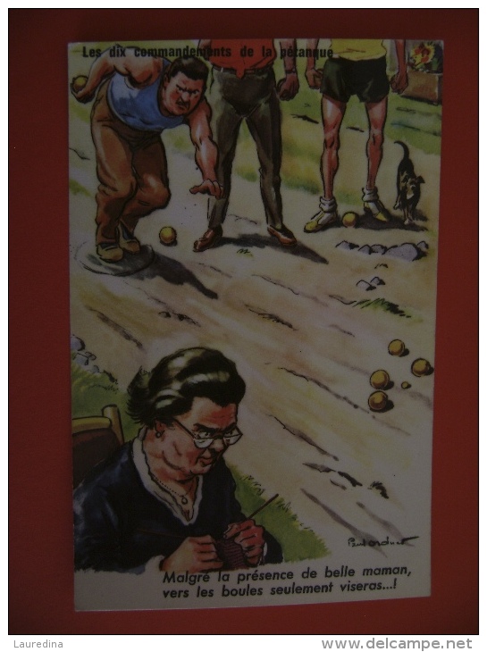 CP ILLUSTRATEUR P. ORDNER - LES DIX COMMANDEMENTS DE LA PETANQUE - Ordner, P.