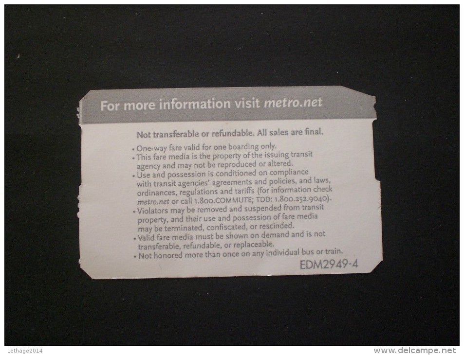 BIGLIETTO METROPOLITANA NEW YORK (USA) - Monde