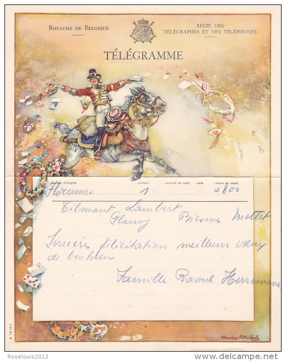 1946 - Télégramme De Florennes Vers Mettet - 1900 – 1949