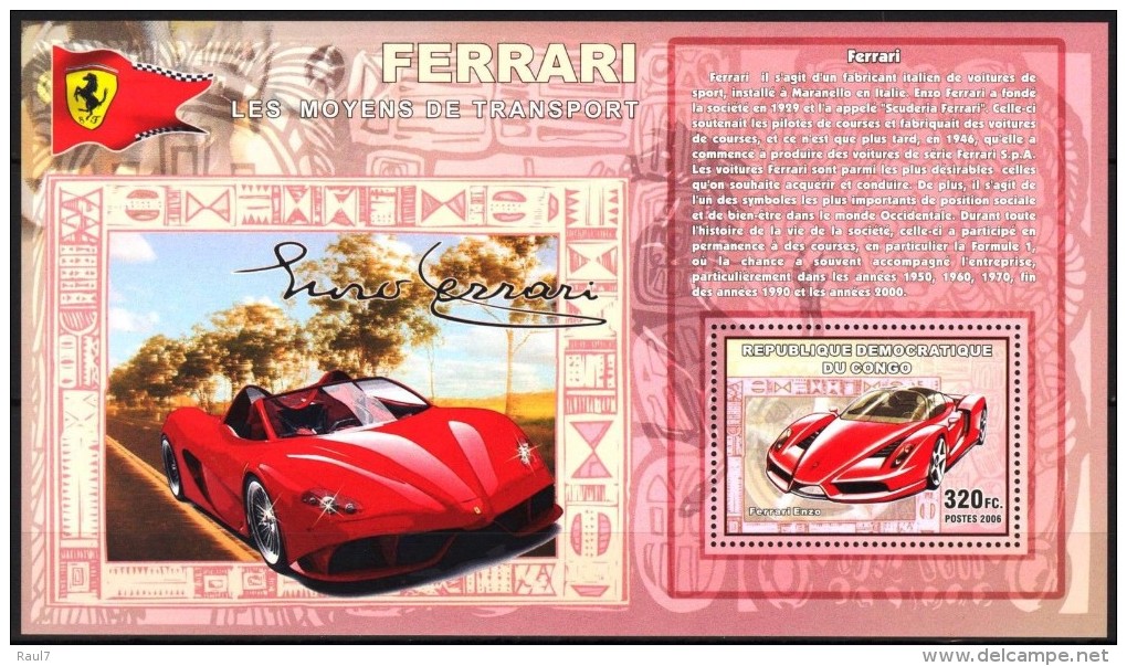 R. D. Du Congo 2006 - Voitures De Sport, Ferrari II - BF ** Neufs // Mnh - Ungebraucht