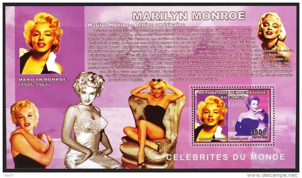 R. D. Du Congo 2006 - Actrices Américaines, Marylin Monroe IV - BF ** Neufs // Mnh - Ungebraucht